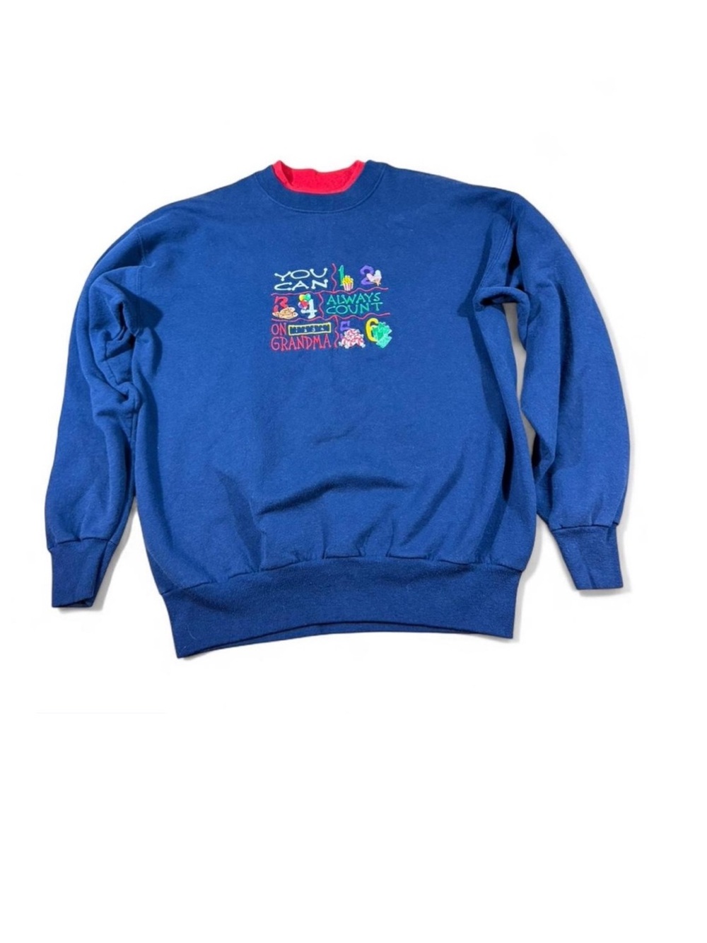 1990s vintage Grandma embroidered pullover sweater size medium quirky funny gift